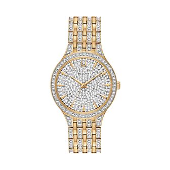Bulova Women's Gold Tone & Crystal Watch - 98L263