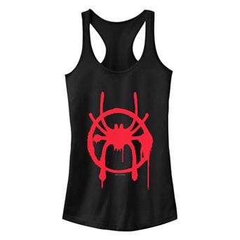 Juniors' Spider-Verse Miles Tag Symbol Tank Top