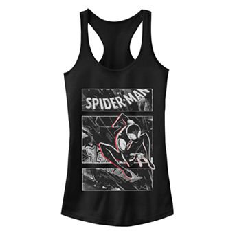 Juniors' Spider-Verse Miles Comic Panels Tank Top