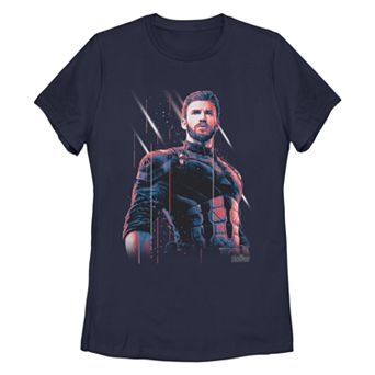 Juniors' Avengers Captain America Portrait Tee