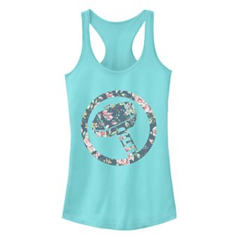 Juniors' Marvel Thor Floral Circle Hammer Tank Top