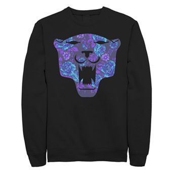 Juniors' Marvel Black Panther Floral Logo Graphic Pullover