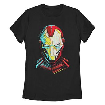 Juniors' Marvel Ironman Colorful Helmet Tee