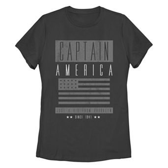 Juniors' Marvel Captain America Vintage Tee