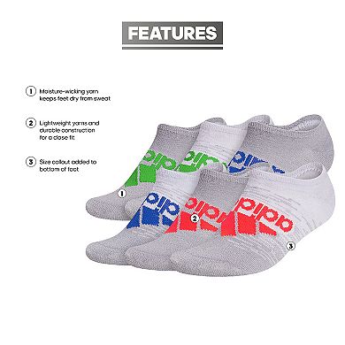 Boys adidas Superlite 6 Pack No Show Socks