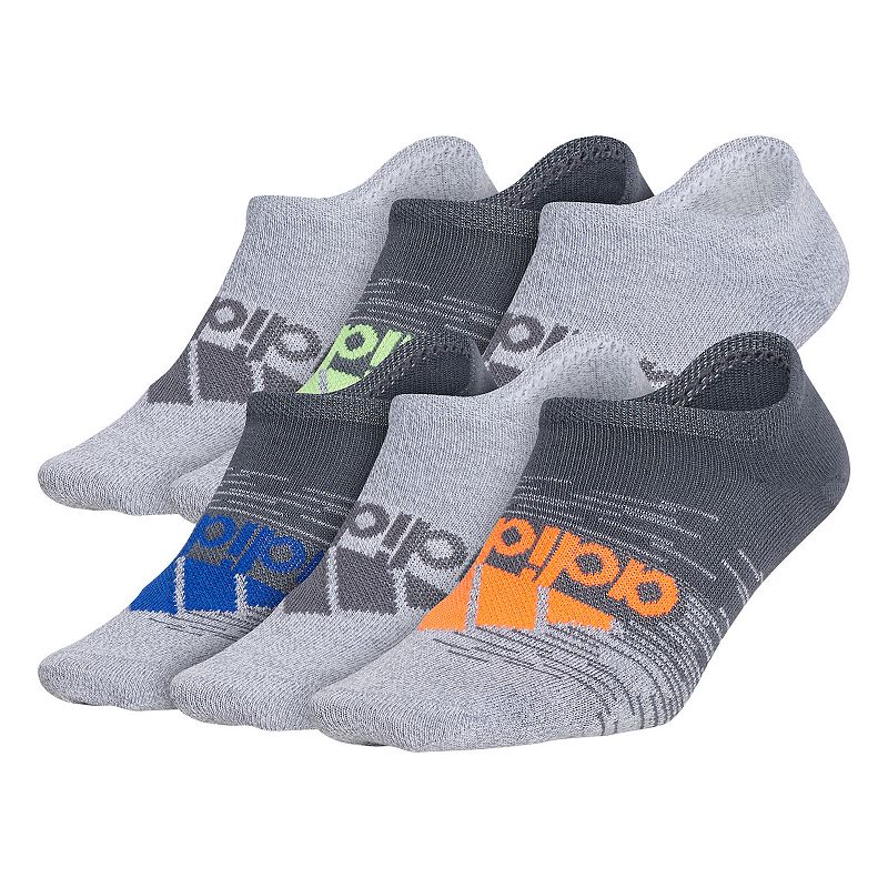 Boys adidas Superlite 6 Pack No Show Socks, Boys, Size: Large, Med Grey