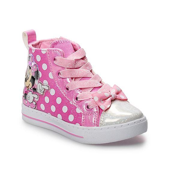 Disney S Minnie Mouse Toddler Girls High Top Shoes