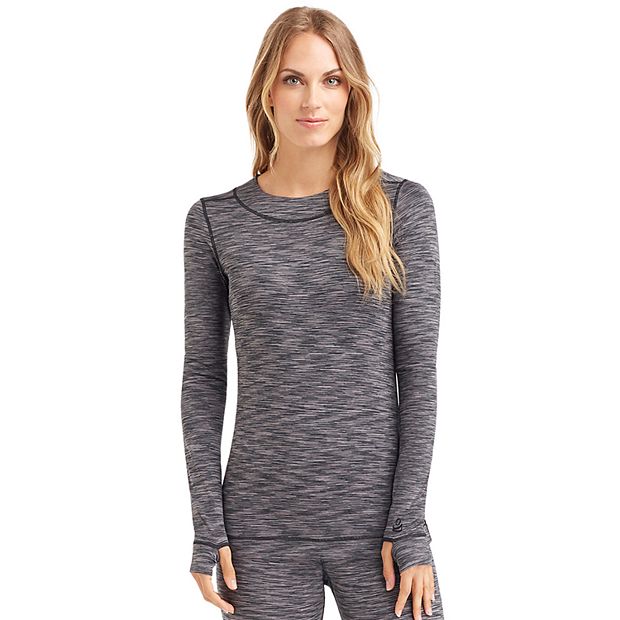 CuddlDuds Blue/Plum Space-Dye Flex-Fit V-Neck Top –, 53% OFF