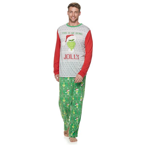Men's Jammies For Your Families® The Grinch Top & Bottoms Pajama Set