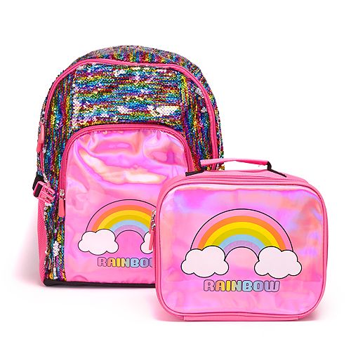 Holographic & Flip Sequins Backpack & Lunch Bag Set