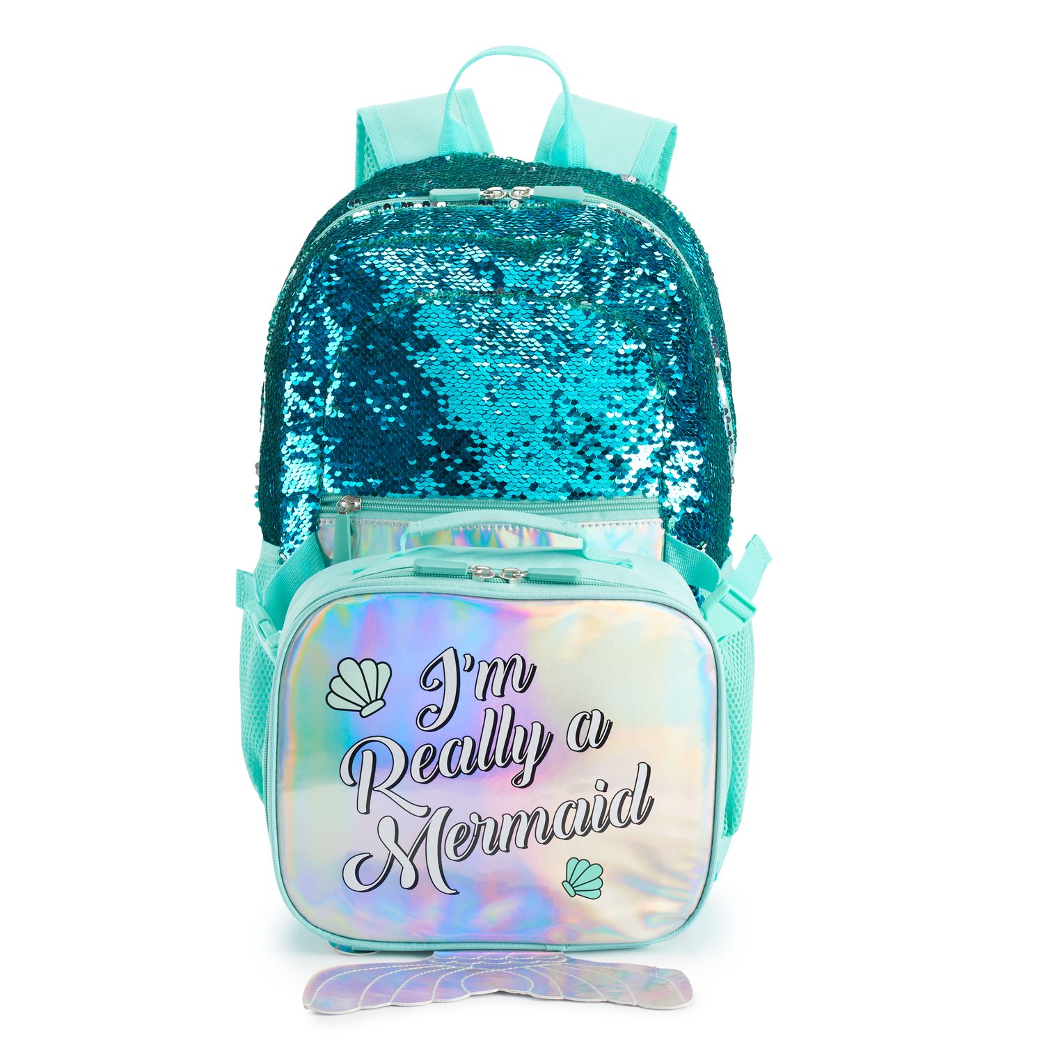 mermaid backpack with lunch bag