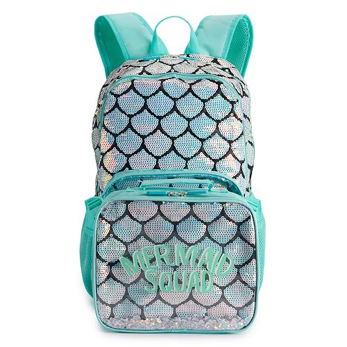 Girls Mermaid Squad Backpack With Lunch Box