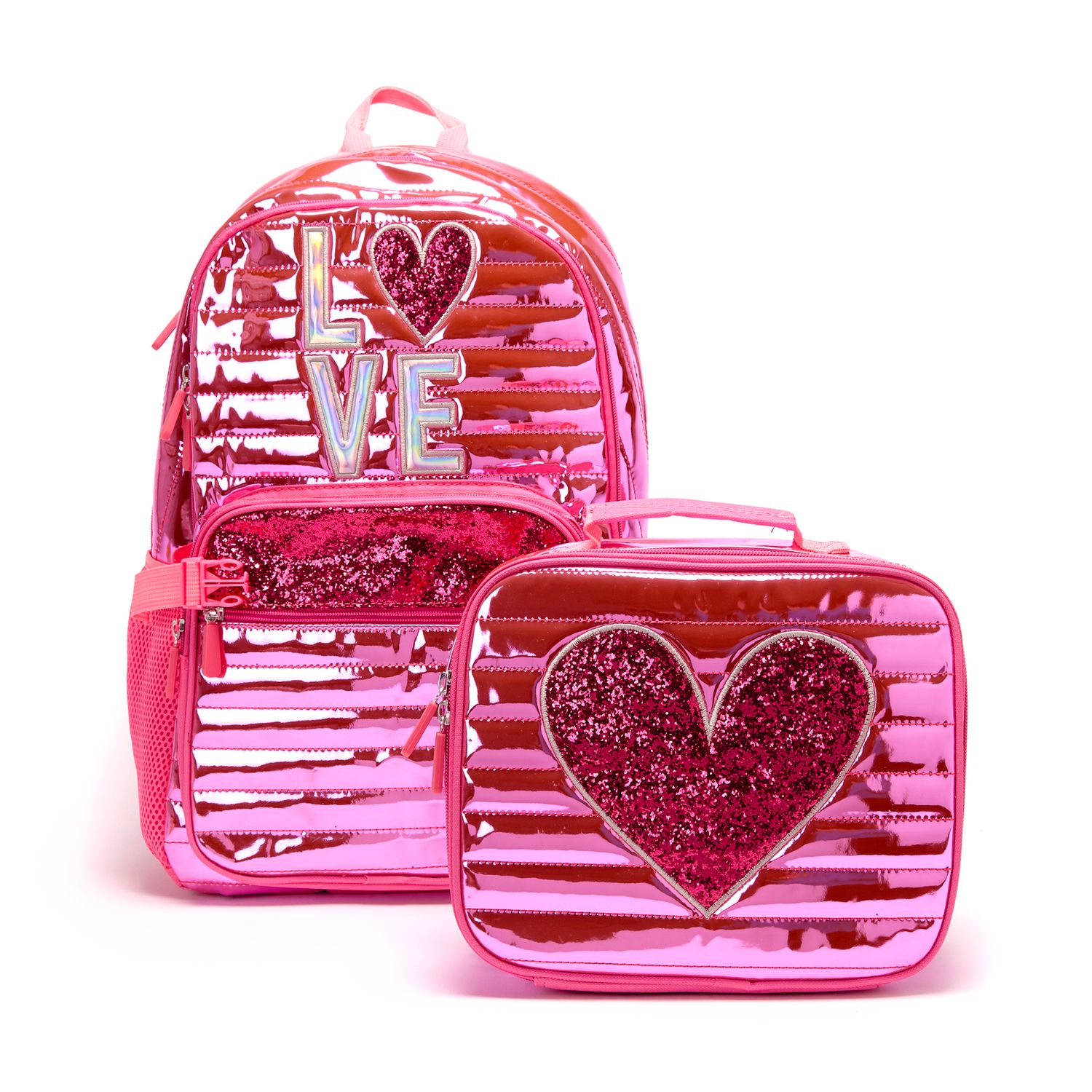 pink metallic backpack