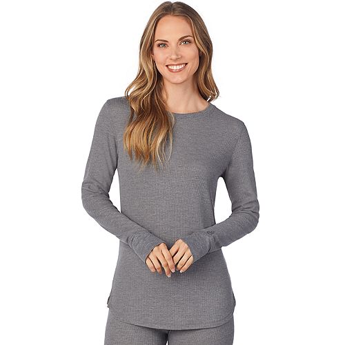 women's cuddl duds thermal long sleeve crewneck