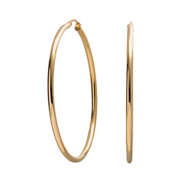 18k Gold-Over-Silver Large Hoop Earrings