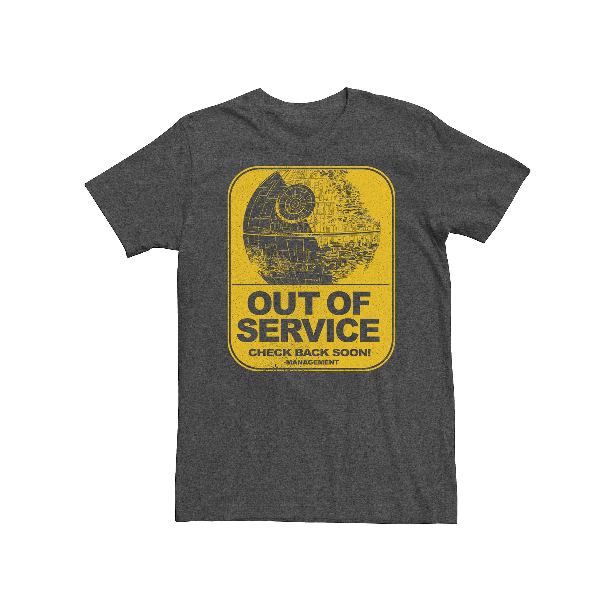 Mens Star Wars Death Star Out Of Service Tee, Size: Small, Grey Heather
