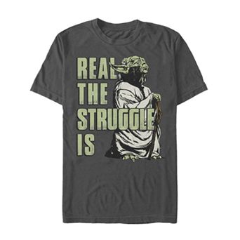 Men's Star Wars Yoda Real The Struggle Vintage Is Tee