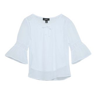 Girls 7-16 IZ Byer Lace Inset Bell Sleeve Top