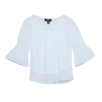 Girls 7-16 IZ Byer Lace Inset Bell Sleeve Top