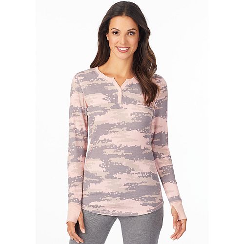 Women's Cuddl Duds Thermal Long Sleeve Split VNeck