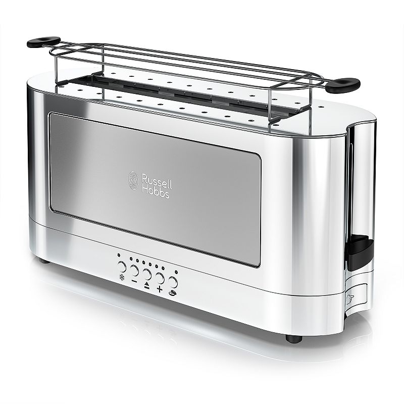 Russell Hobbs 2-Slice Glass Accent Long Toaster  Silver  TRL9300GYR
