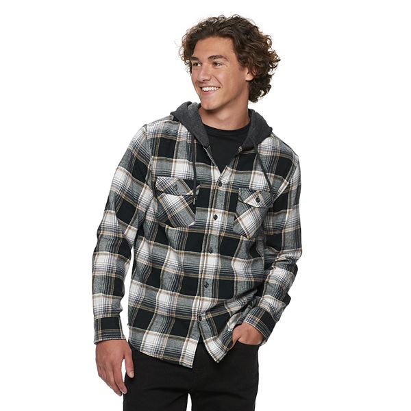 Flannel hoodie 2025 combo mens