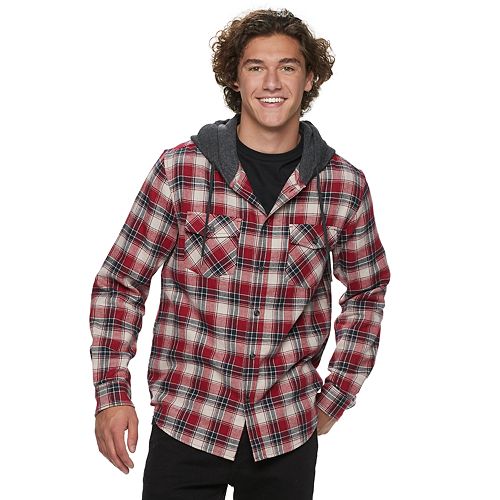 Download Men's Urban Pipeline™ Hooded Button-Front Flannel Shirt