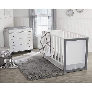 Little Seeds White Monarch Hill Poppy Changing Table Topper