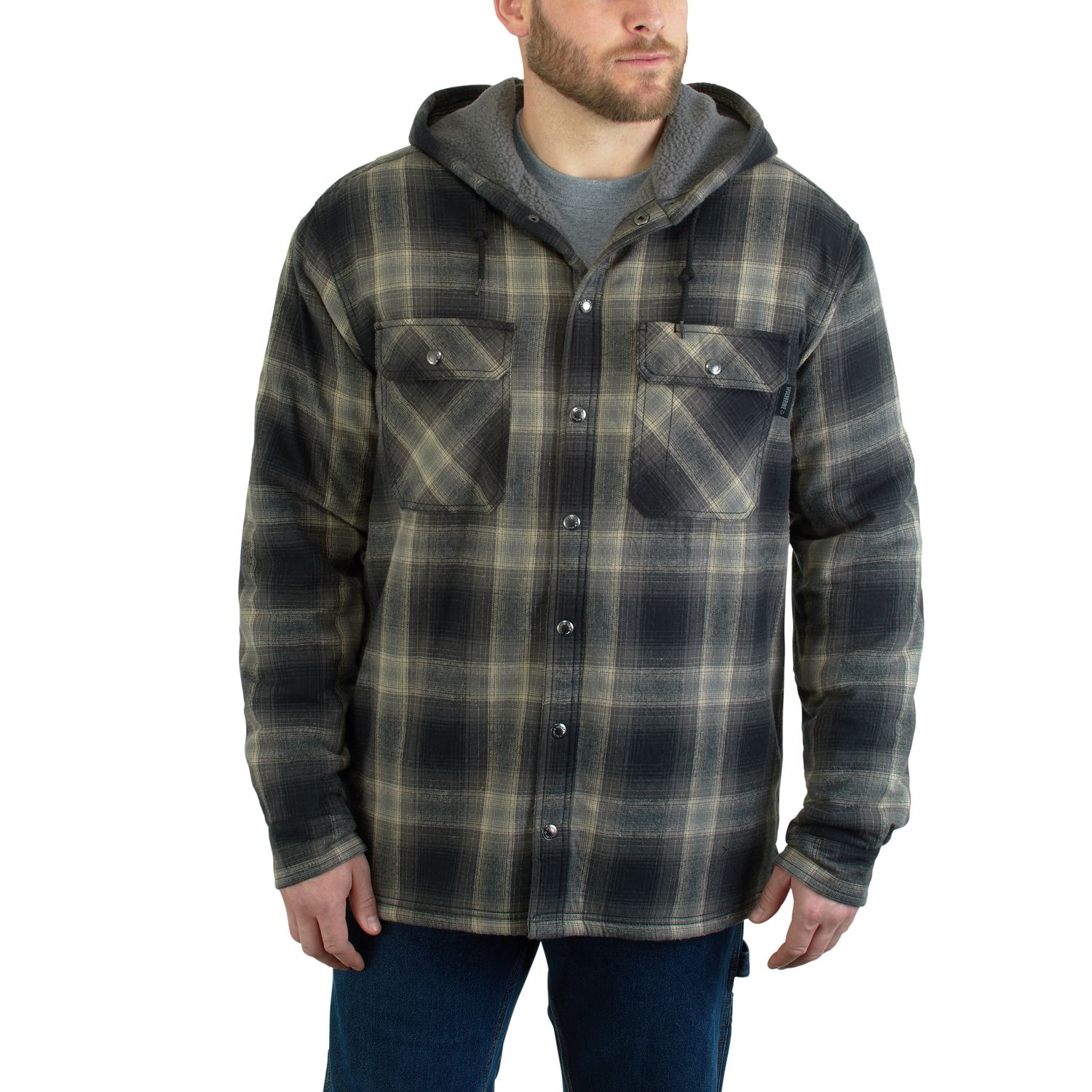 men's plaid hooded jacket