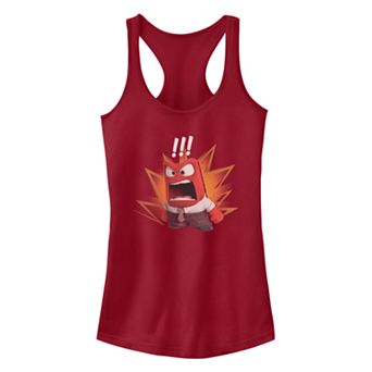 Disney / Pixar's Inside Out Anger Juniors' Yell Portrait Racerback Tank Top