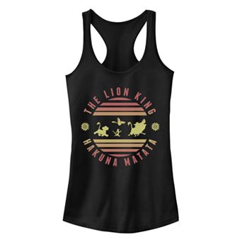 Juniors' Disney's The Lion King Hakuna Matata Sunset Retro Racerback Tank Top