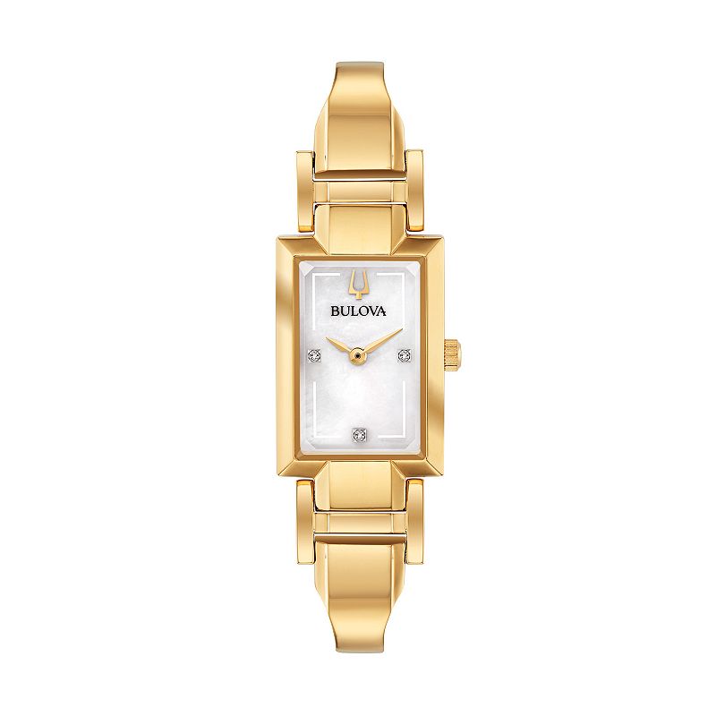 Bulova Women's Diamond Accent Half-Bangle Watch, Size: Small, Gold Tone