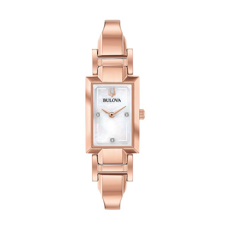 Bulova Women's Diamond Accent Half-Bangle Watch, Size: Small, Pink Tone