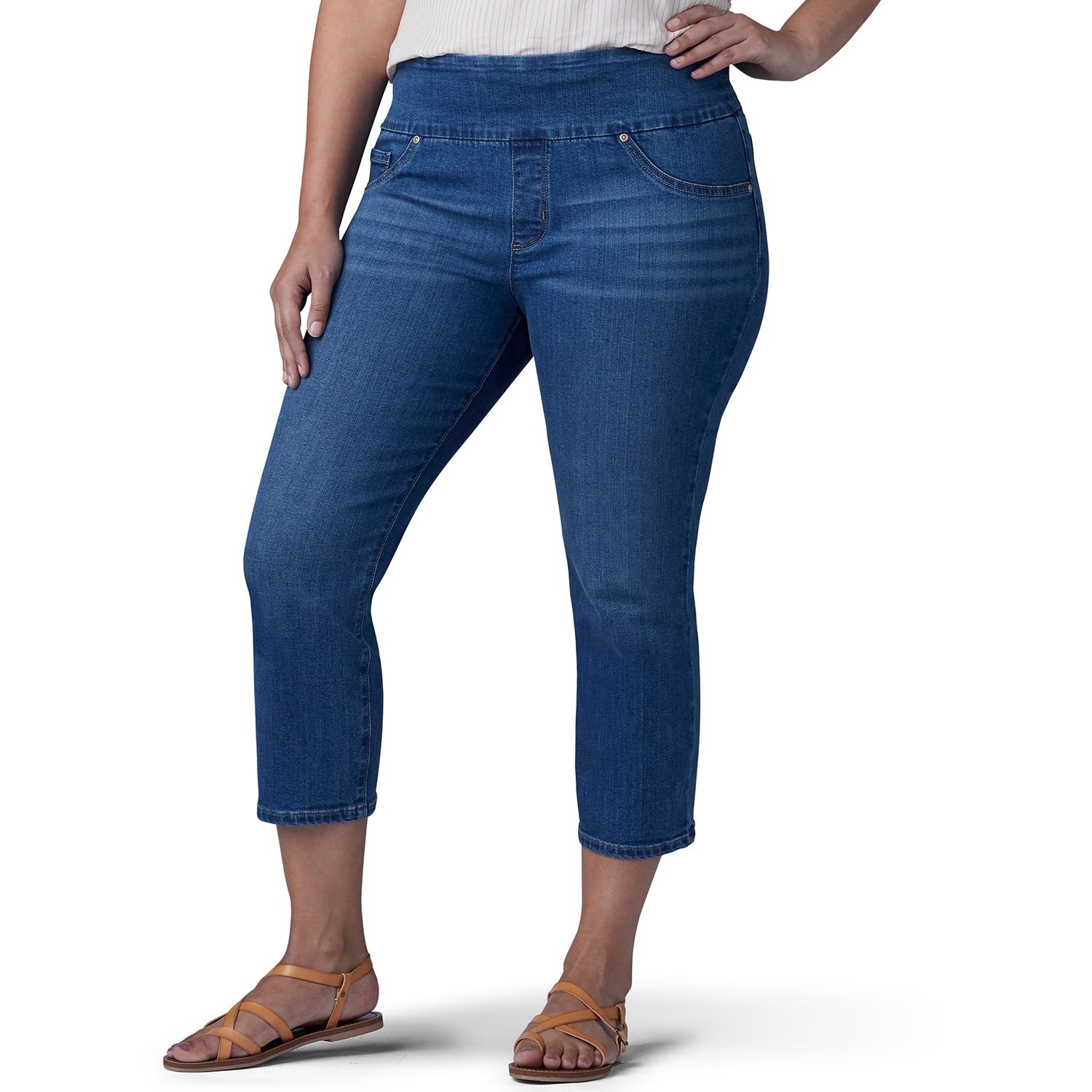 pull on jean capris plus size