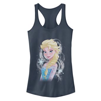 Junior's Disney's Frozen Elsa Colorful Portrait Racerback Tank Top