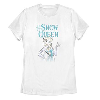 Junior's Disney's Frozen Elsa Hashtag Snow Queen Crew Tee