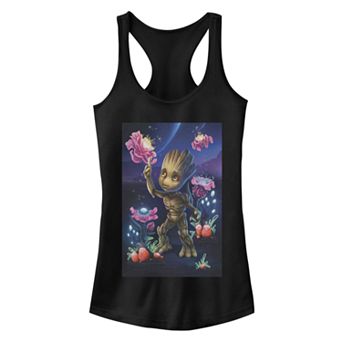 Juniors' Marvel Guardians Of The Galaxy Groot Space Plants Racerback Tank Top