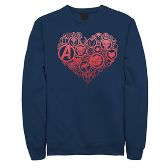 Juniors' Marvel Avengers Retro Hero Heart Icons Fleece Sweatshirt