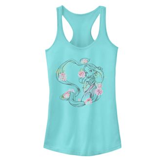 Juniors' Disney's Tangled Rapunzel Sketch Watercolors Racerback Tank Top
