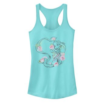 Juniors' Disney's Tangled Rapunzel Sketch Watercolors Racerback Tank Top