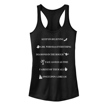 Juniors' Disney Princesses Royal Quotes Stack Racerback Tank Top
