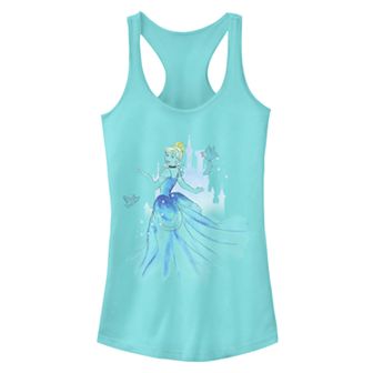 Juniors' Disney's Cinderella Watercolor Portrait Racerback Tank Top