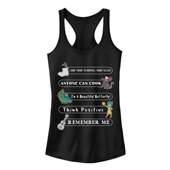 Disney / Pixar Juniors' Collection Quotes Ideal Racerback Tank Top