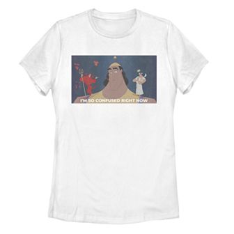 Juniors' Disney's The Emperor's New Grove Kronk So Confused Tee