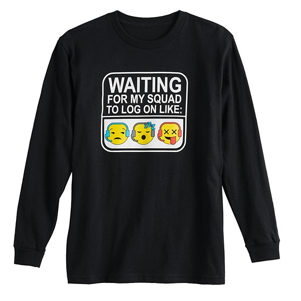 Boys 8 20 Waiting For My Squad Long Sleeve Graphic Tee - wait for me guys transparent roblox