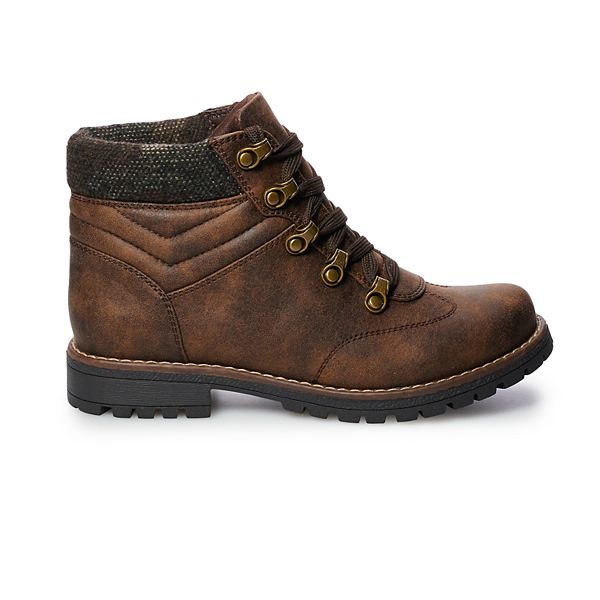 sonoma goods for life spotted women's high heel combat boots