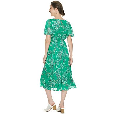 Women's Dana Buchman Flutter-Sleeve A-Line Dress