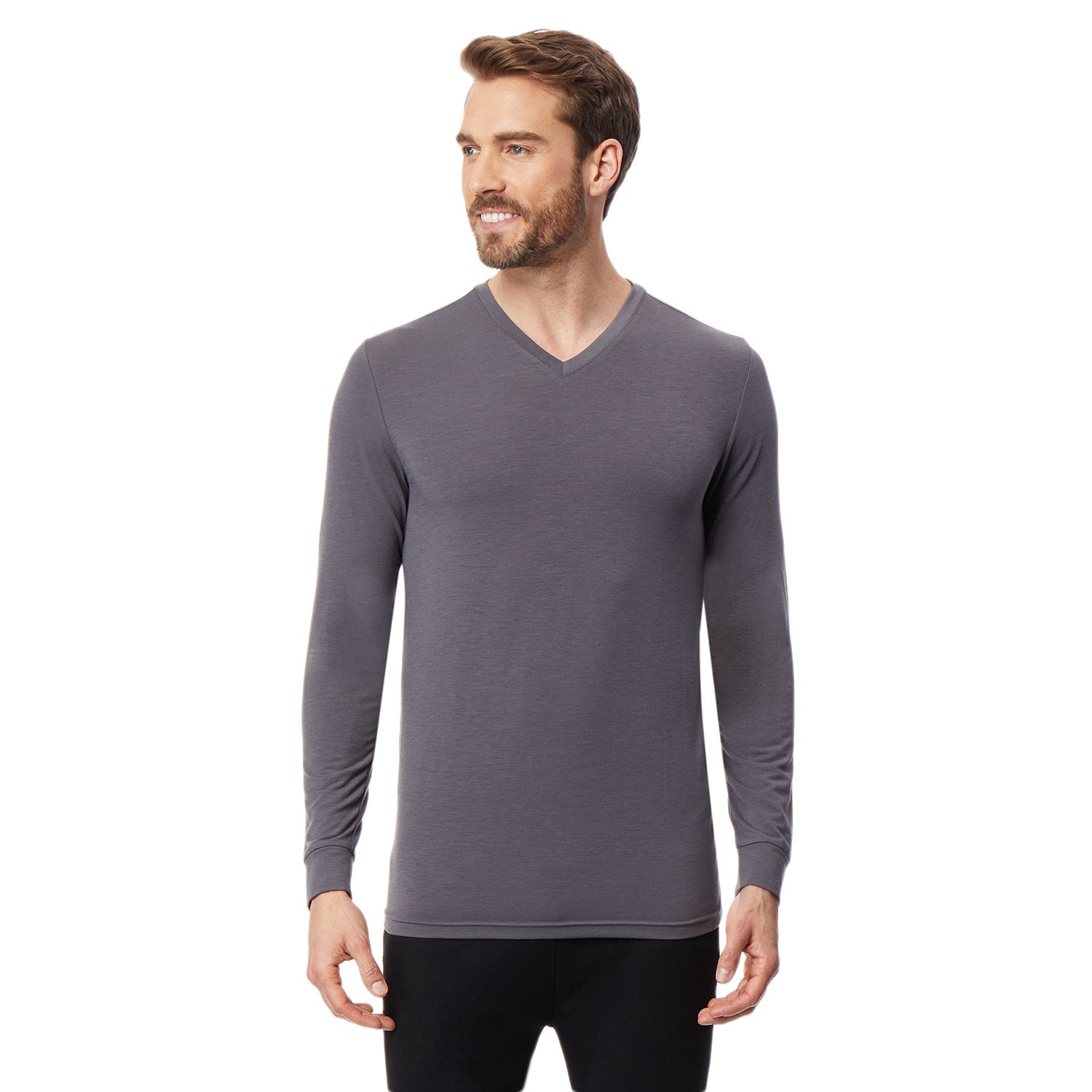 men's v neck thermal top