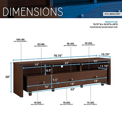 Techni Mobili Elegant TV Stand - Up To 75" TV