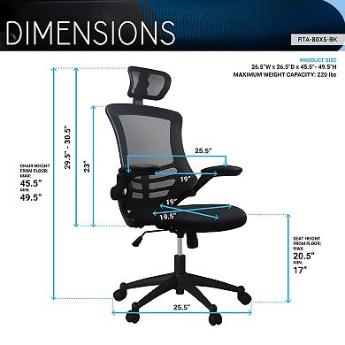 Techni Mobili Modern High-Back Mesh Executive Office Chair